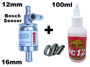 12 16 bosh sensor autogas filter, ic12 injector cleaner, prins, landi, landi renzo gas systems, keihin