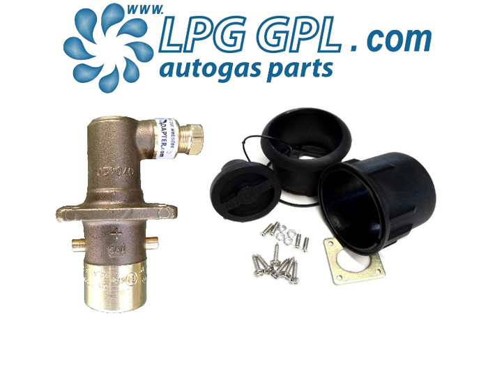 Autogas Filling Point 8mm Angled With Pot Bayonet Olive Fitting Brass