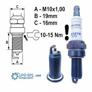 AR12YS Brisk Silver Racing Spark Plugs, lpg, cng, methane, nitrous