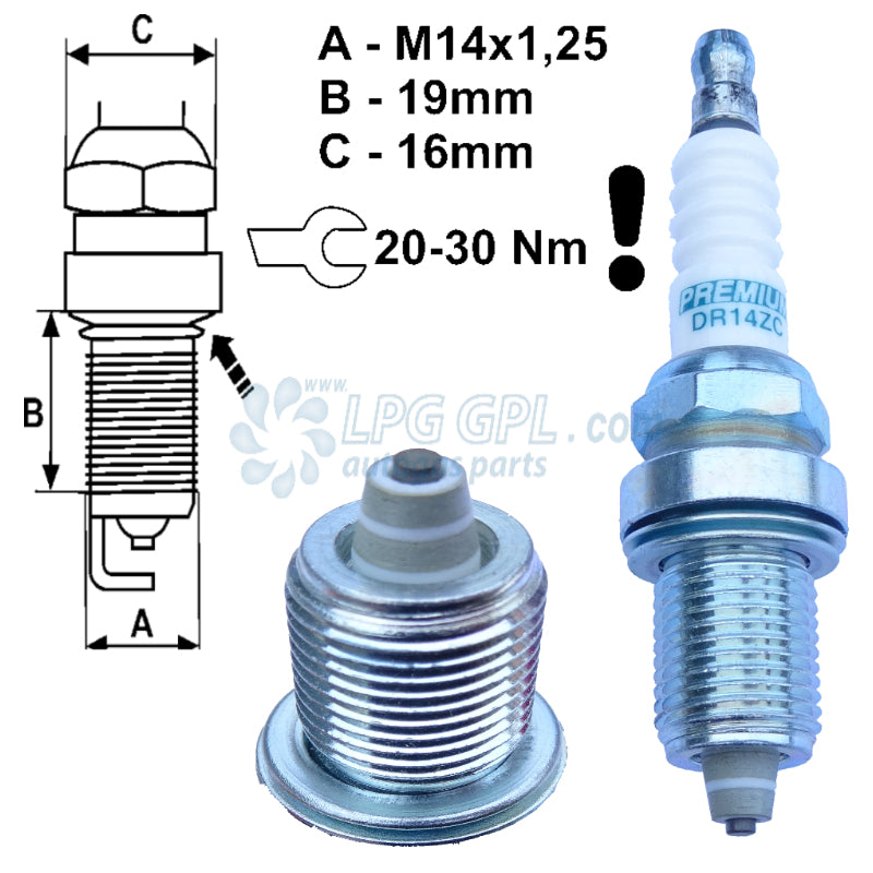 DR14ZC Brisk Premium Racing Spark Plugs 360 Electrode