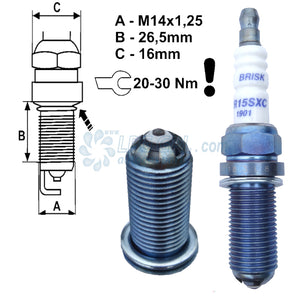 er15sxc, brisk evo, brisk plugs, evo spark plugs, racing spark plug, brisk spark plugs