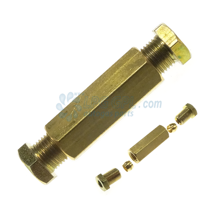 6 x 6mm Compression Brass High Pressure Gas Connection