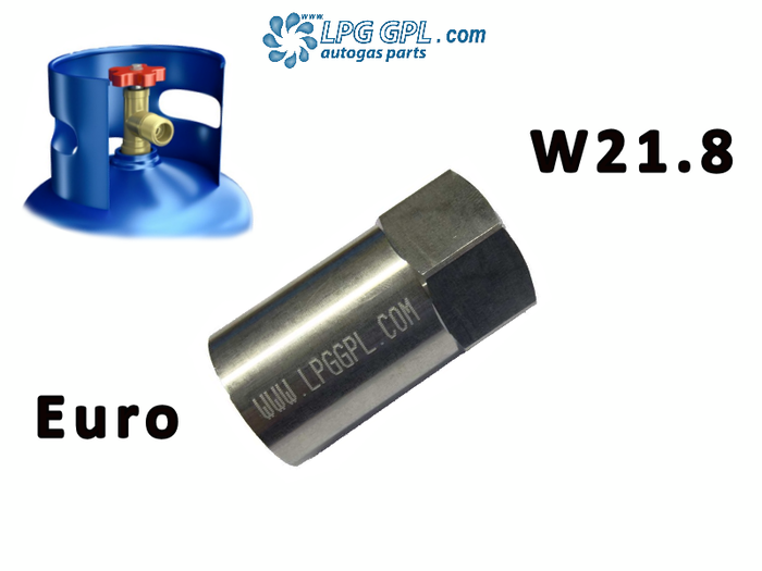 Euro Bottle W21.8 Adaptor Left Hand Thread For Propane LPG Gas Cylinders