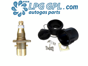 LPG filler set, 8mm, olive fitting, straight, bayonet, autogas, lpg, filling pot, filling box, dust cap