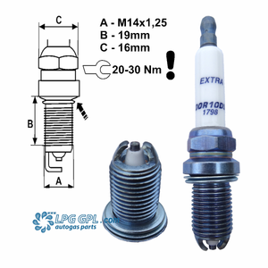 dor10ds turbo, supercharged, spark plugs for methanol, gasoline, lpg, cng, methane, nitrous, gpl, propane