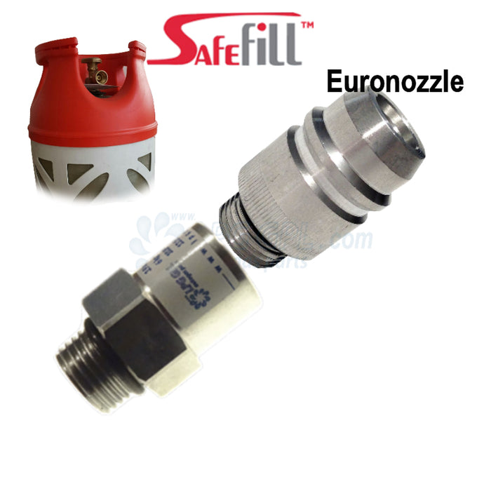 Safefill Gas Bottle Refill Adapter With Euronozzle Fitting